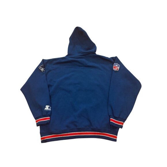 Vintage Starter New England Patriots NFL Tail Sweep Script Hoodie Sweatshirt L - Picture 2 of 7